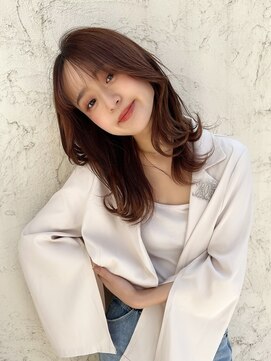 ロンド ストラーダ 心斎橋(Lond strada) 韓国前髪顔周りロング×デザインカラー[心斎橋/髪質改善]