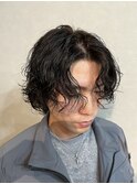 センターパート スパイラルパーマ