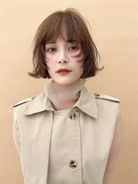 シアン(SYAN)&nbsp;【飯作】ボブレイヤーカット／切りっぱなしボブ/ブラウンカラー