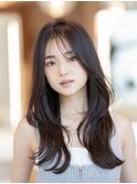 ロングレイヤー/20代30代大人かわいい/オリーブブラウン