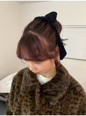 ピンクブラウン　髪質改善カラー