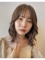 ホワイトレーベルグラ(White Label gra)&nbsp;autumn透明感カラー×ミディアムウェーブ