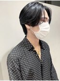 【田中杏実】ナチュラルセンターパート/メンズ黒髪ショート