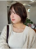 レイヤーボブ×オリーブベージュ
