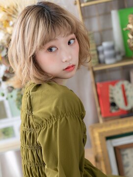 カバーヘア ブリス 上尾西口店(COVER HAIR bliss) ★外国人風ハイトーンカラー大人ガーリーボブパーマ10代20代★2