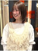 顔周りカット レイヤー ボブ アッシュカラー 透明感カラー