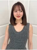 【F】ニュアンス大人セミディ艶感ブラウンカラー