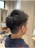 ツーブロック×ソフトモヒカン◎清潔感ショートナチュラルカラー