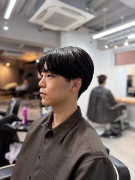 ロエメンズ(LOE men’s) リバースセンターパート/ニュアンスパーマ/ダウンバング