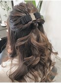 コテ巻きで簡単☆ハーフアップアレンジ☆