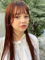 パール(PearL) 《PearL》アプリコットレッドとシースルーバング