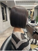 顎下ボブ　平行ボブ　髪質改善トリートメント　暗髪