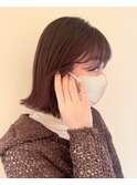 大人かわいいラベンダーココアブリーチなしダブルカラー