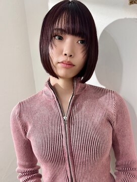 ナービス(NARVIS) 顔まわりレイヤー/前下がりボブ　ピンクブラウン