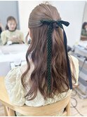 say.お呼ばれへアセットハーフアップアレンジ結婚式パーティー