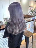 20代30代夏カラー◎ブリーチラベンダー×透明感グレージュ