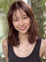 メゾンアクア 表参道(Maison ACQUA)&nbsp;アプリコットオレンジミディアムパーマデジタルパーマボブパーマ