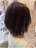 カットカラーくびれショートボブアッシュブラウン春日井市