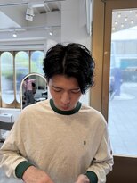 チュール(ture)&nbsp;メンズパーマ×センターパート