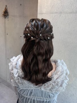 ふわふわハーフアップ/ロング/お呼ばれヘア