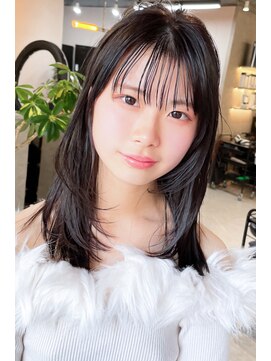 シェラムール(chez L'amour) (chezlamour/市川)大人可愛い薄バング×ナチュラルストレート♪