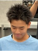 スパイキーショート/アップバング/ツーブロック/メンズ/眉毛