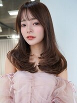 アンジェリカ 京都駅前店(ANGELICA JR)&nbsp;ANGELICA ヘーゼルベージュ 艶カラー 顔まわりレイヤー