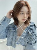レイヤーカット韓国風ダブルカラー顔周り前髪カットボブ
