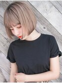 ベージュカラー 切りっぱなしボブ ダブルカラー &nbsp;☆