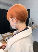 クリアオレンジと刈り上げマッシュショート＊fukuda