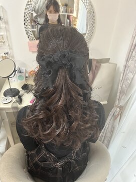 アチーブ エムプラス 茶屋町店(Achieve m +) ハーフアップ【大阪梅田茶屋町ヘアセット専門店Achieve m+】