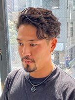 アップ(A+hair) ツーブロックパーマスパイラルパーマスキンフェードアップバング