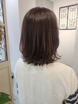 ヘア ケア ディエイチケー(HAIR CARE DHK) ラベンダーピンクカラーのくびれボブ