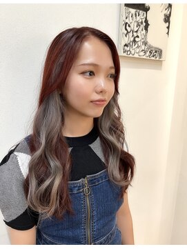 ルーム(Room) 髪質改善/韓国インナーカラー/ピンクカラーインナーカラーグレー