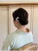 結婚式卒業式入学式ボブヘアのアップスタイル着付け/ミディアム