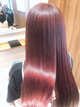 髪質改善カラー/エアリーロング/美髪のススメ/ピンクブラウン