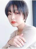 【Say.福岡】マッシュショート×ブルーグレージュ×ぱっつん前髪