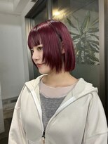 レコ 渋谷(LECO) ダークボルドーのボブウルフ