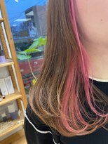 プランタン(Printemps)&nbsp;内巻きワンカール×シアーピンクインナーカラー大人可愛いロング