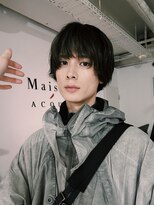 =メンズボブ/ダークアッシュ/ニュアンスパーマ／MEN’S HAIR