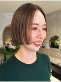 20代30代40代暖色系カラー大人ボブ透明感小顔夏カラー
