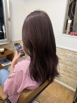 カミケン 黒岩店　kamiken・ ブリーチなしピンクブラウンカラー【カミケン黒岩店/福島】