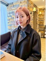 アロマヘアルーム 横浜店(AROMA hair room)&nbsp;ピンクベージュ/オン眉/シースルーバング/艶髪/ケアブリーチ/