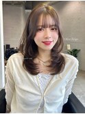 髪質改善！ミディアムレイヤー×赤み消し透明感オリーブベージュ