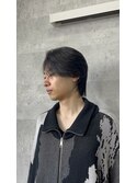 センターパートセンター分けニュアンスパーマオールバック