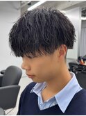 ツイストスパイラルパーマ/メンズ/眉毛/短髪/フェザーパーマ