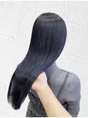 ブルーブラック＋髪質改善トリートメント　萩原