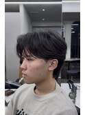 センターパートニュアンスパーマ