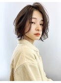 【morio】大人かわいいセンターパートボブ毛先パーマ