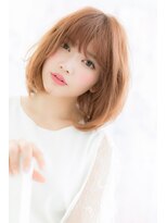 ミック ヘアアンドビューティー 大山店(miq Hair&Beauty) くせ毛風大人かわいいミルクティーピンクエアリーパーマボブa1